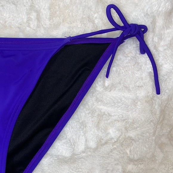 NWOT Victoria’s Secret Neon Purple Stringy Tiny Tie Bikini Bottoms MEDIUM - Picture 5 of 9